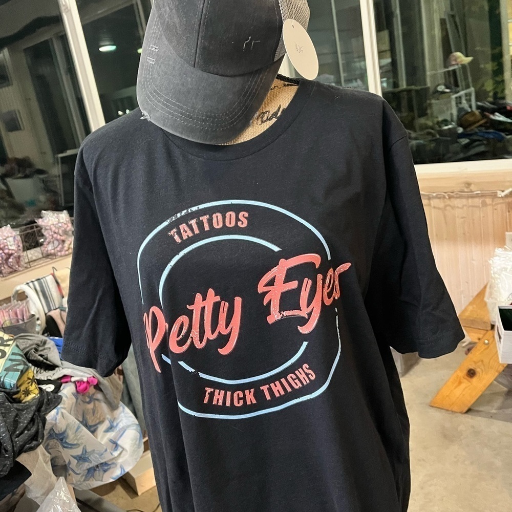 Tattoos, Pretty Eyes, Thick Thighs Shirt Sleeve Tee